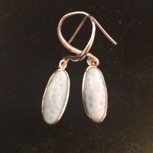 Sterling Silver Larimar Oval Earrings